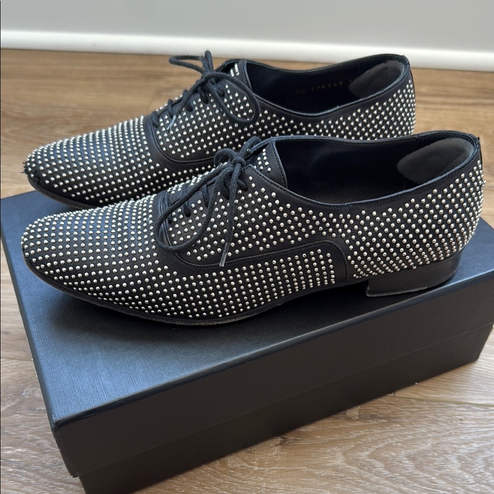 Saint Laurent women’s studded oxfords